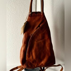 Free People Brown Leather Sling Bag